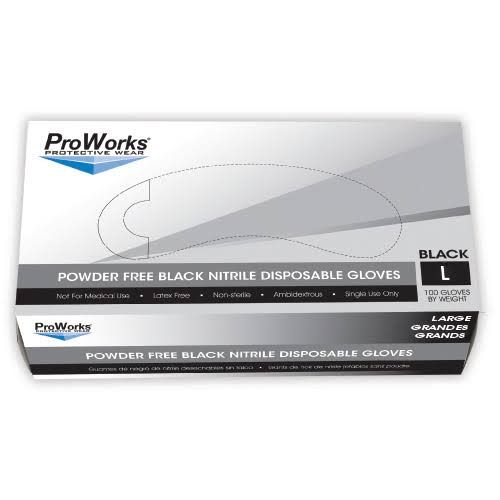 Black Nitrile Textured Grip 3 Mil Powder Free Large P921790