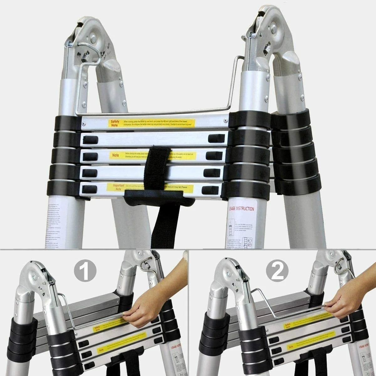 16.5Ft Aluminum Telescoping Extension Ladder with 330lbs Capacity R433609