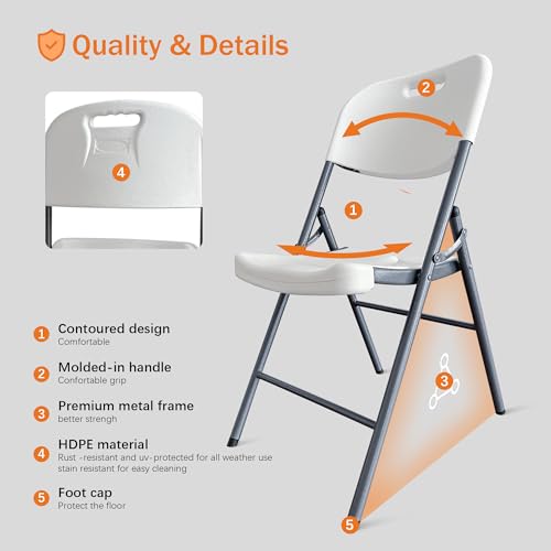 White 4-Pack Folding Plastic Chair E13553