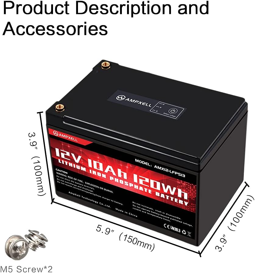 12V 8Ah Deep Cycle LiFePO4 Battery Pack of 2 W860