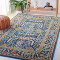 X-Large Dark Blue & Multi Handmade Traditional Oriental Wool Area Rug Y4208