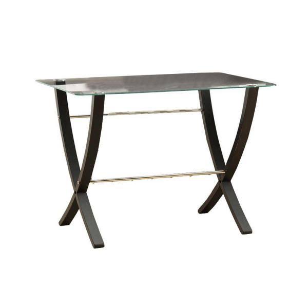 Cappuccino Bentwood Magazine Table with Tempered Glass N38168