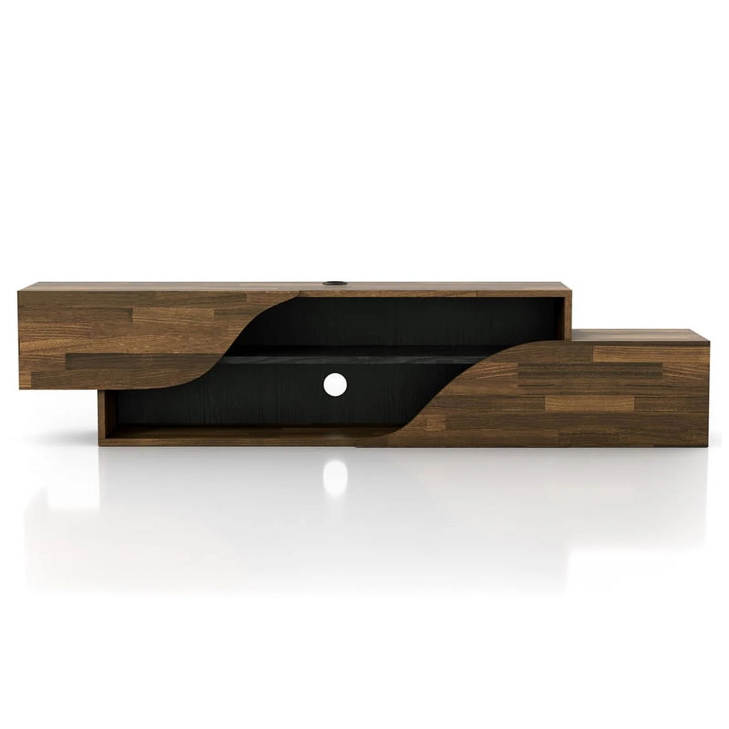 Brown Hickory 2-Shelf Floating TV Console Q2060