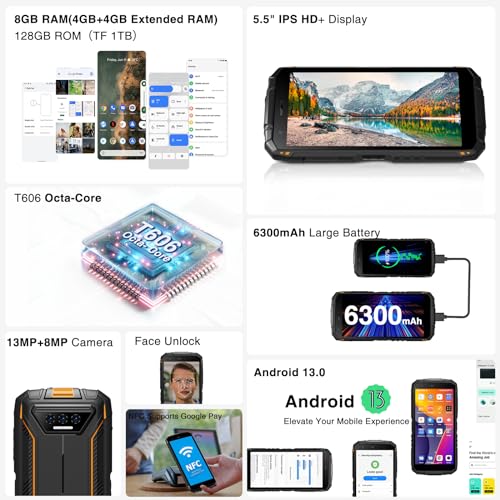 128GB Rugged Smartphone with 6300mAh Battery Y110