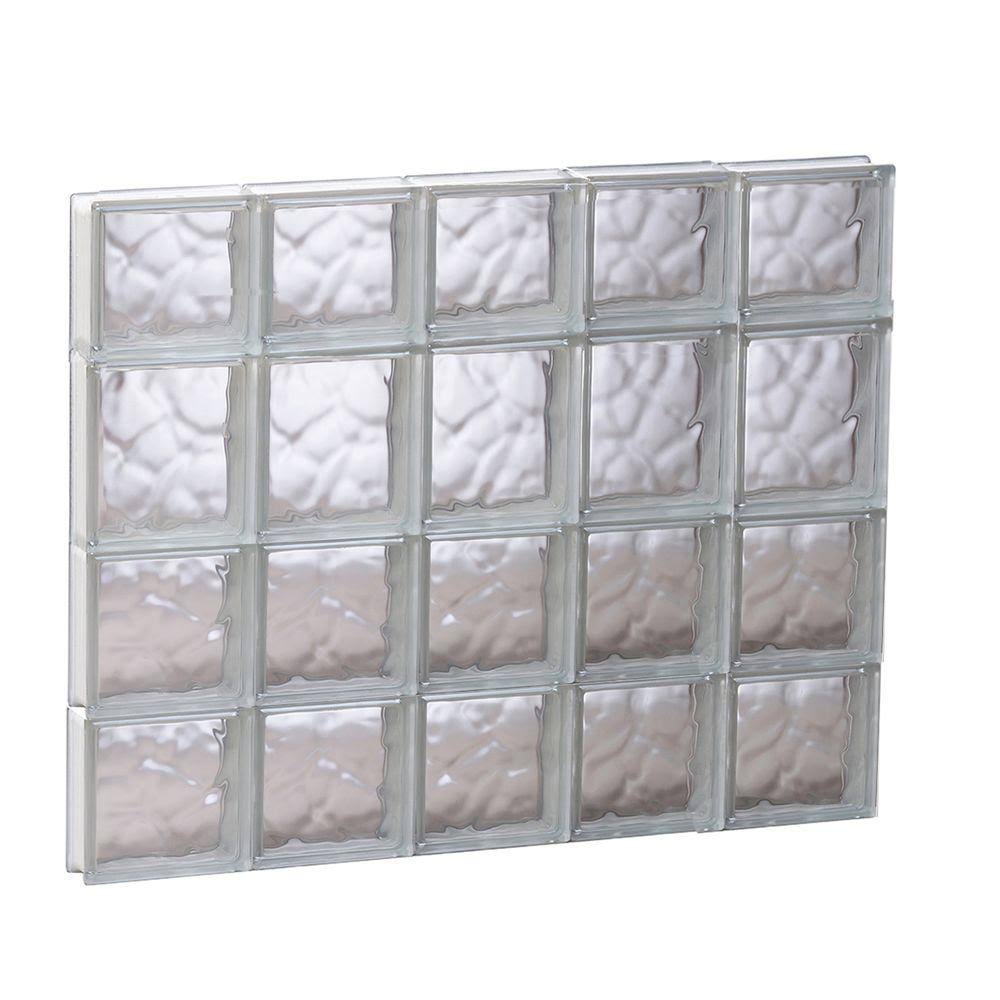 Wavy Pattern Frameless Replacement Glass Block Window B4928