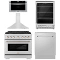 36 Gas Range, Range Hood, Microwave Drawer, Dishwasher and Beverage Fridge K8407