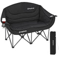 Kingcamp Loveseat Camping Chair for Adult Double Camping Chair Folding Chair for Two People Heavy Duty Support Up to 440 lbs（Black） B901166