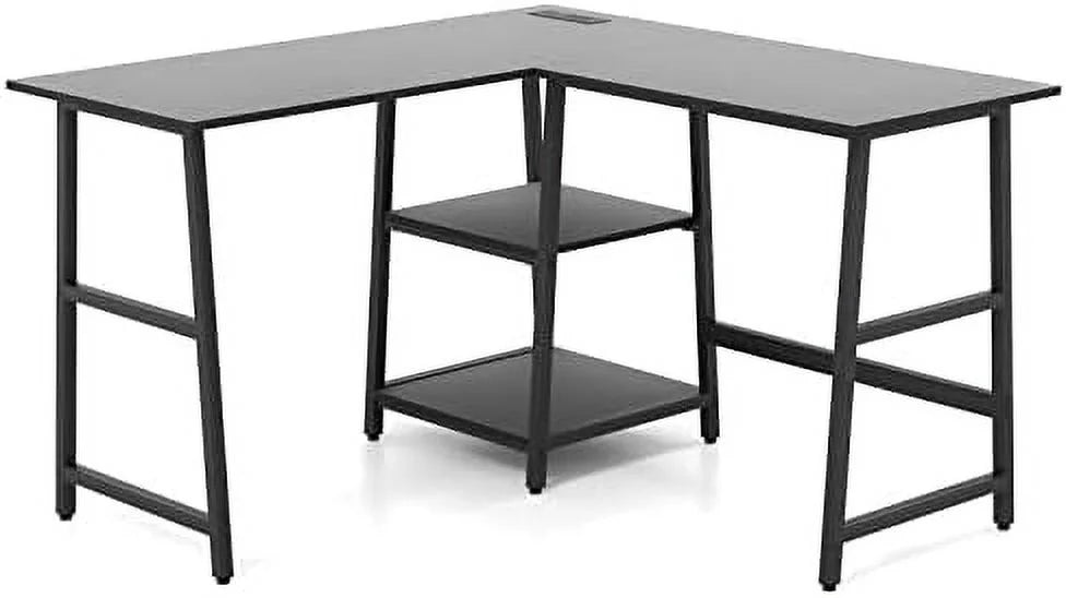 L Shaped Computer Desk with Outlets & USB Ports O4411