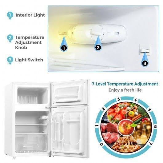 White Compact Refrigerator with Freezer S228052