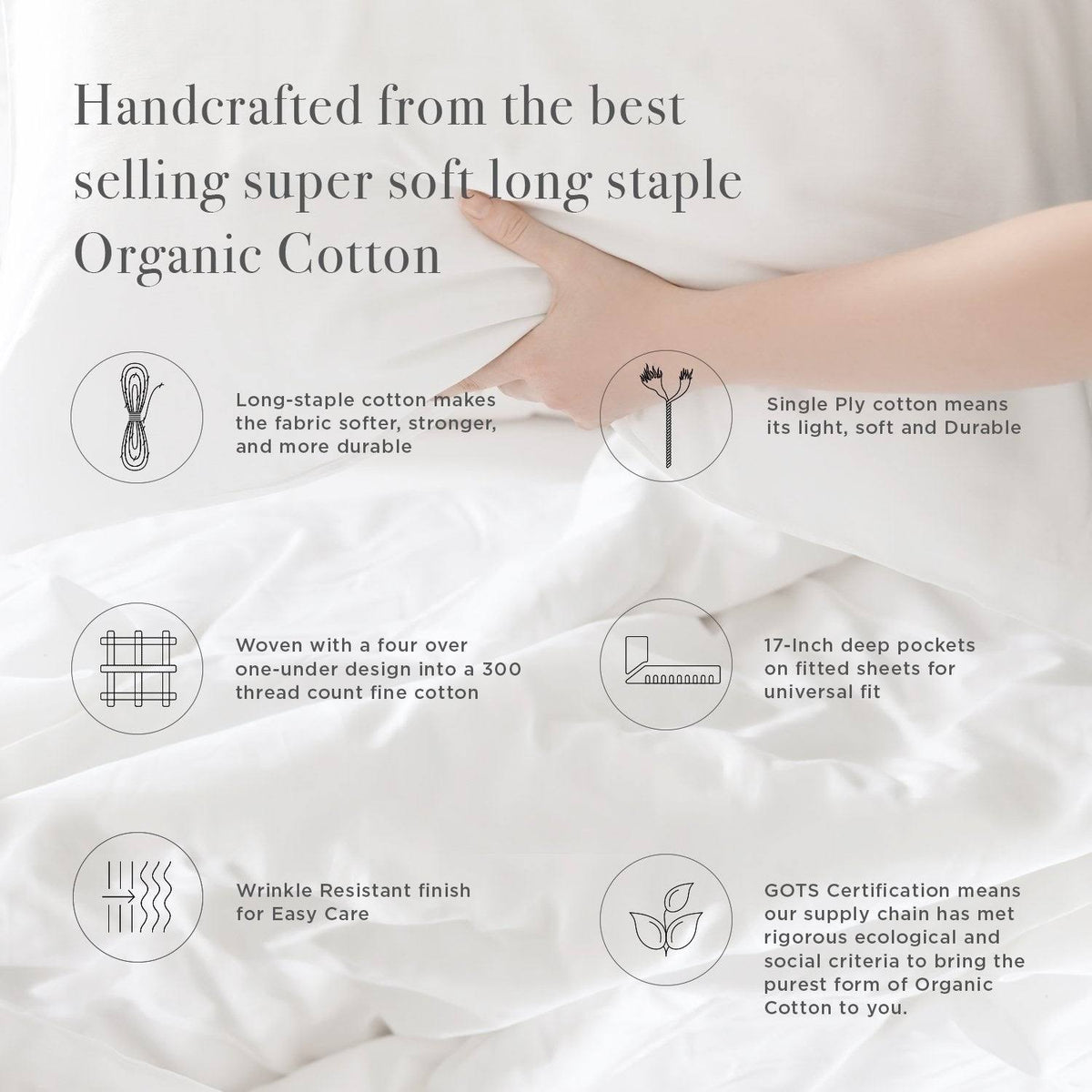 Queen Navy Blue Organic Cotton Sateen Flat Sheets J976531