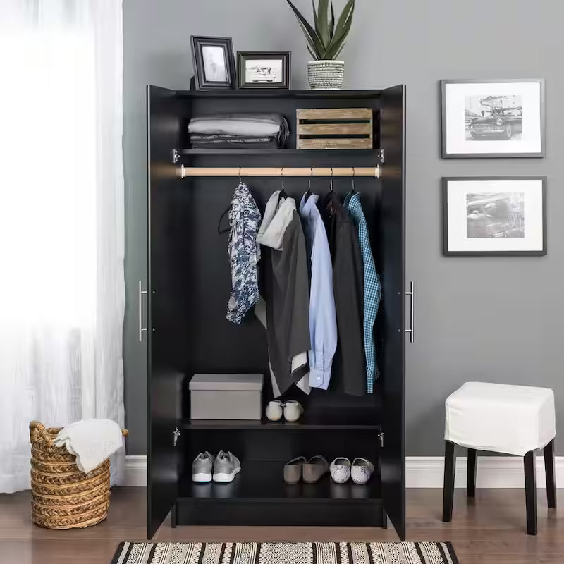 Black Wood Freestanding Garage Cabinet D517