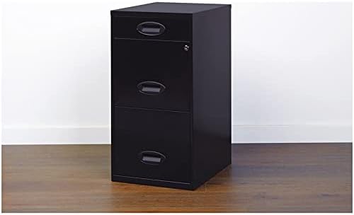 3 Drawer Metal File Cabinet Black O260441