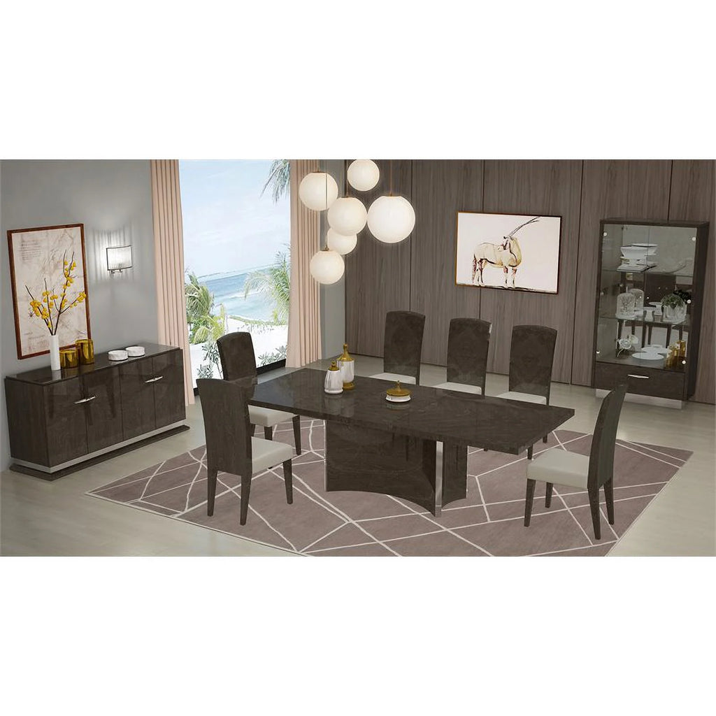 Gray Glossy Finish Dining Table G7350