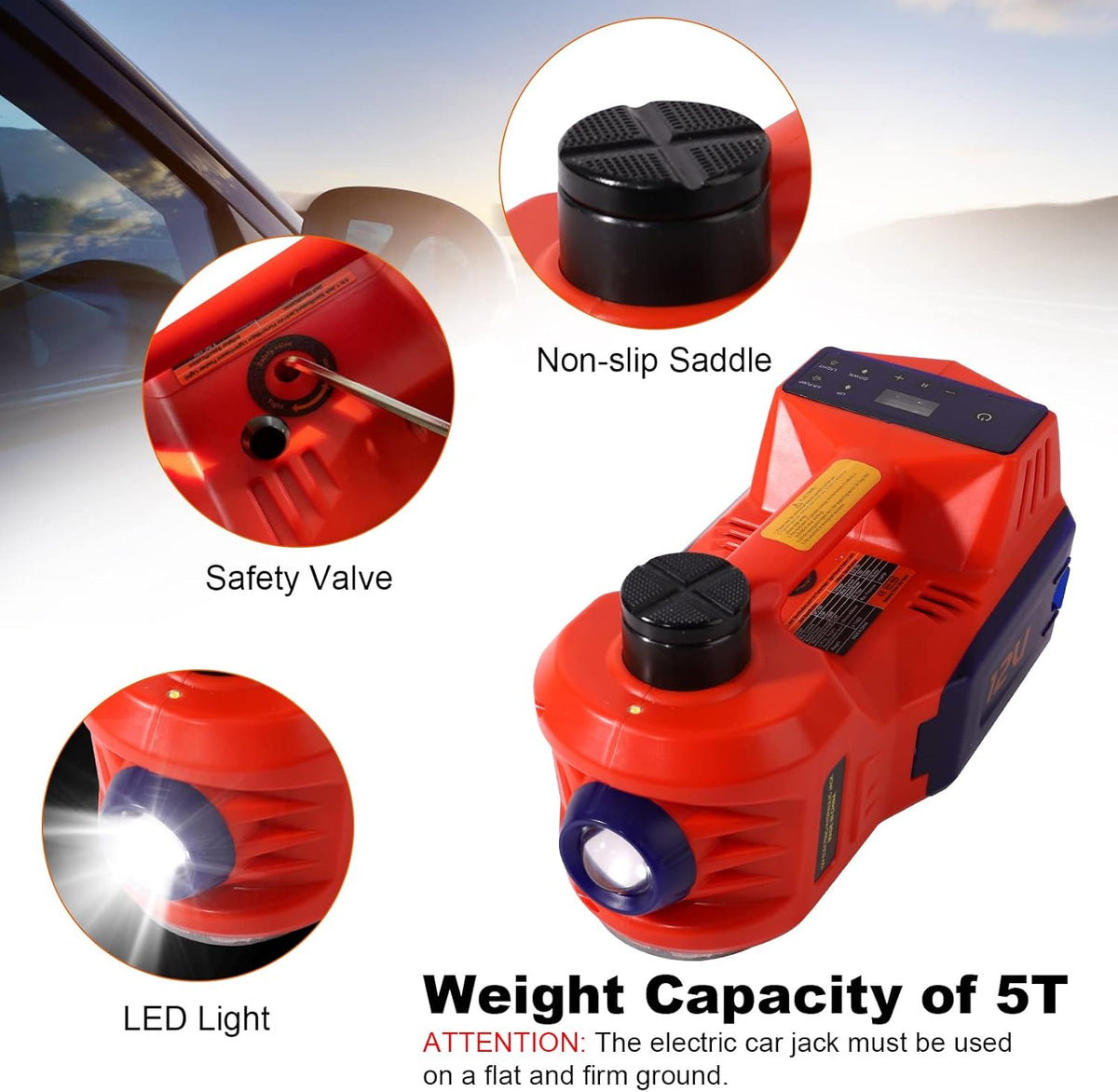 5 Ton Electric Hydraulic Car Jack with Touch Screen W12432