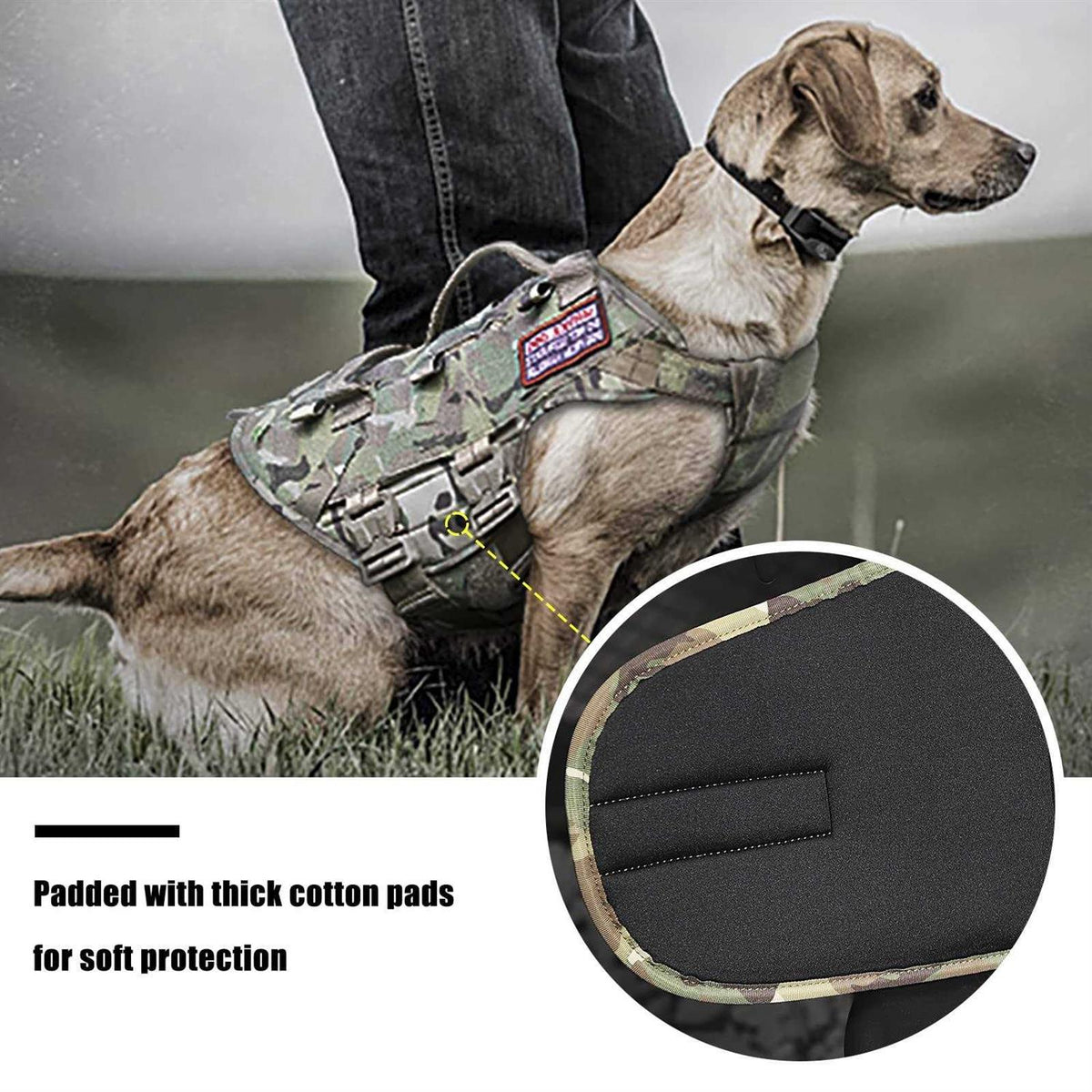 Adjustable Padded Tactical Dog Harness R941497