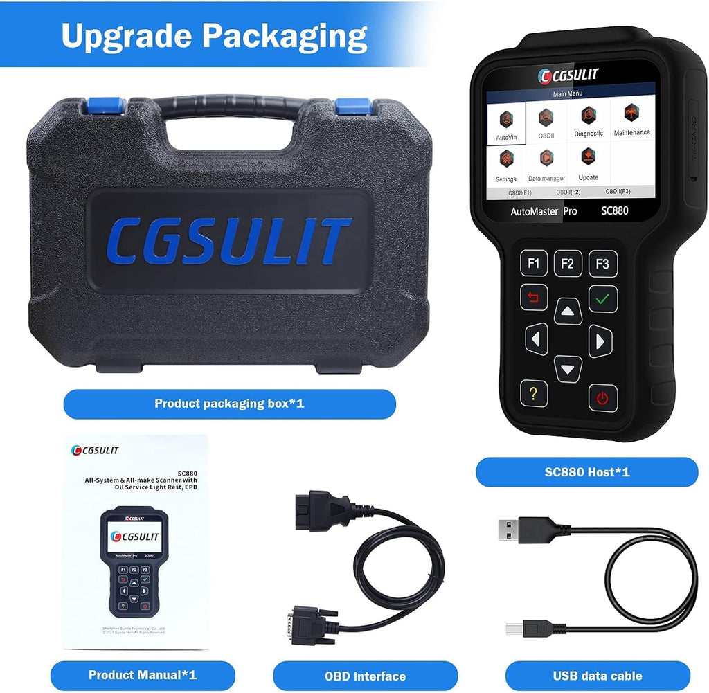 OBD2 Diagnostic Scanner with EPB ABS SAS SRS Reset V348