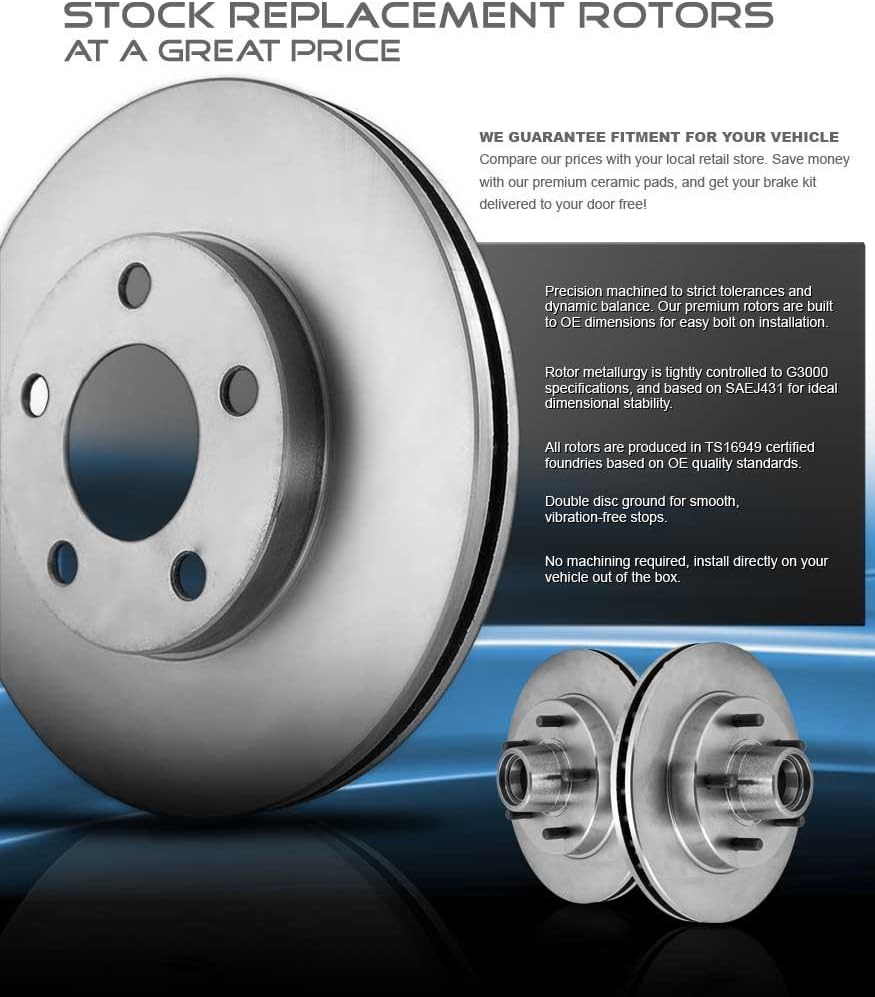 Brake Rotors Pair Set Pack of 2 L9213