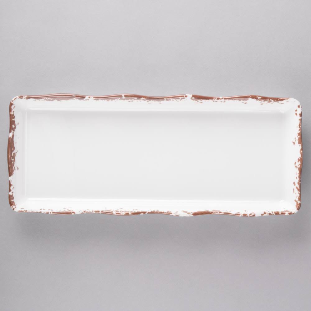 Tuscan Scalloped Melamine Rectangular Display Tray - 6/Pack R985701