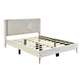 Cream Velvet Full Size Platform Bed K909189