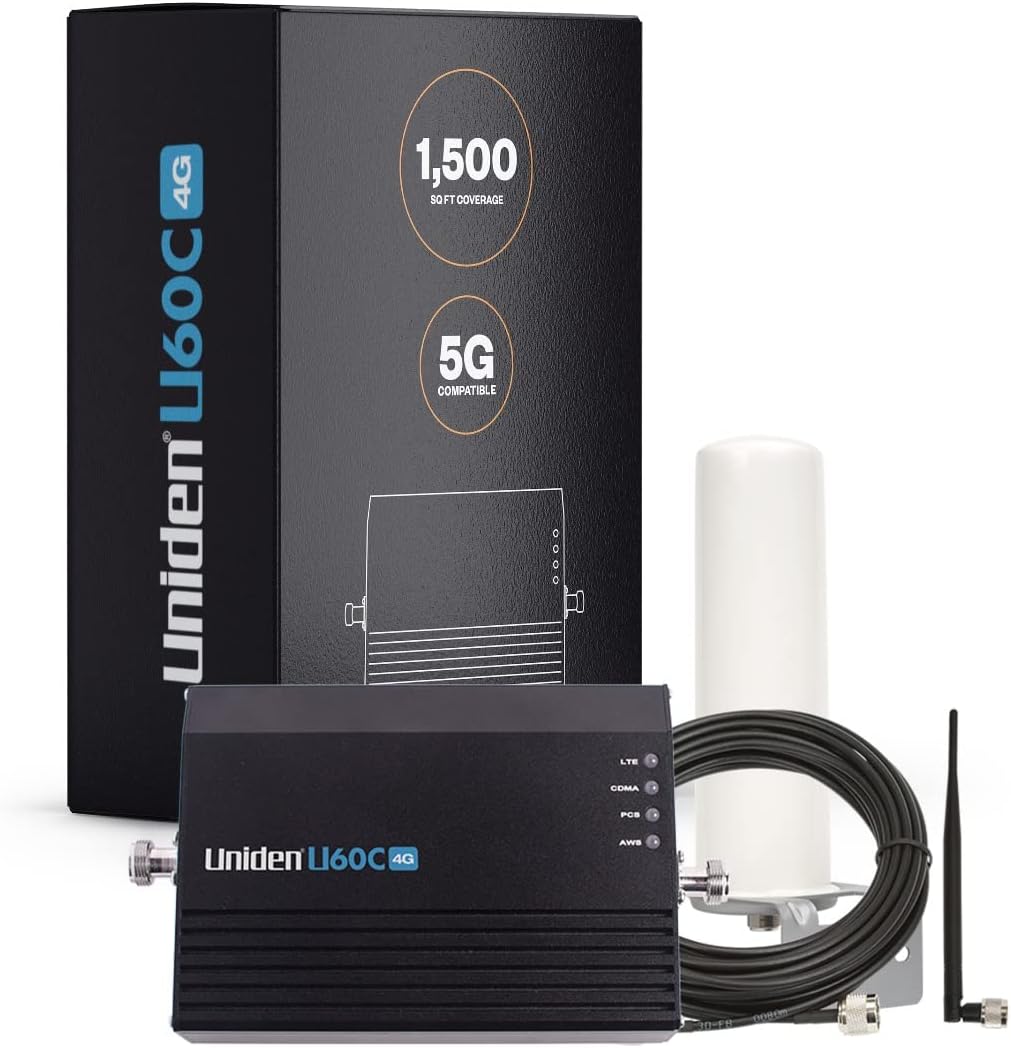 Cell Phone Signal Booster with Omni Whip Antenna, 5G Ready, Up to 1,500 sq ft Z313227