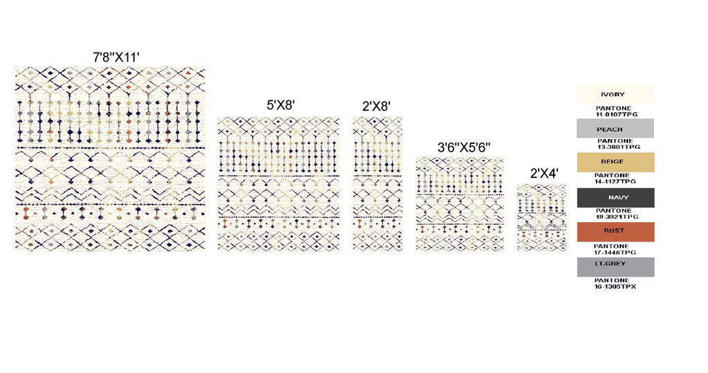 Ivory 2 ft. x 8 ft. Moroccan Style Area Rug U99933