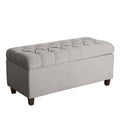 Gray and Brown Fabric Upholstered Storage Bench E688356