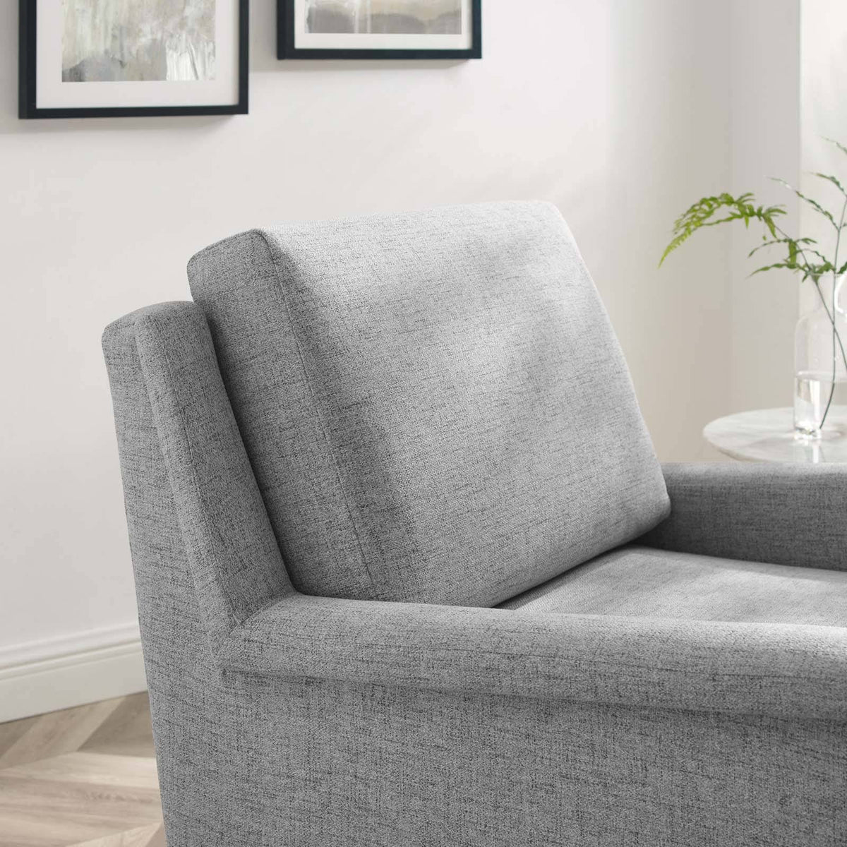 Fabric Armchair Black Gray U1009