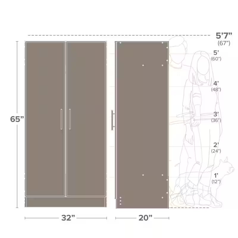 Black Wood Freestanding Garage Cabinet D517
