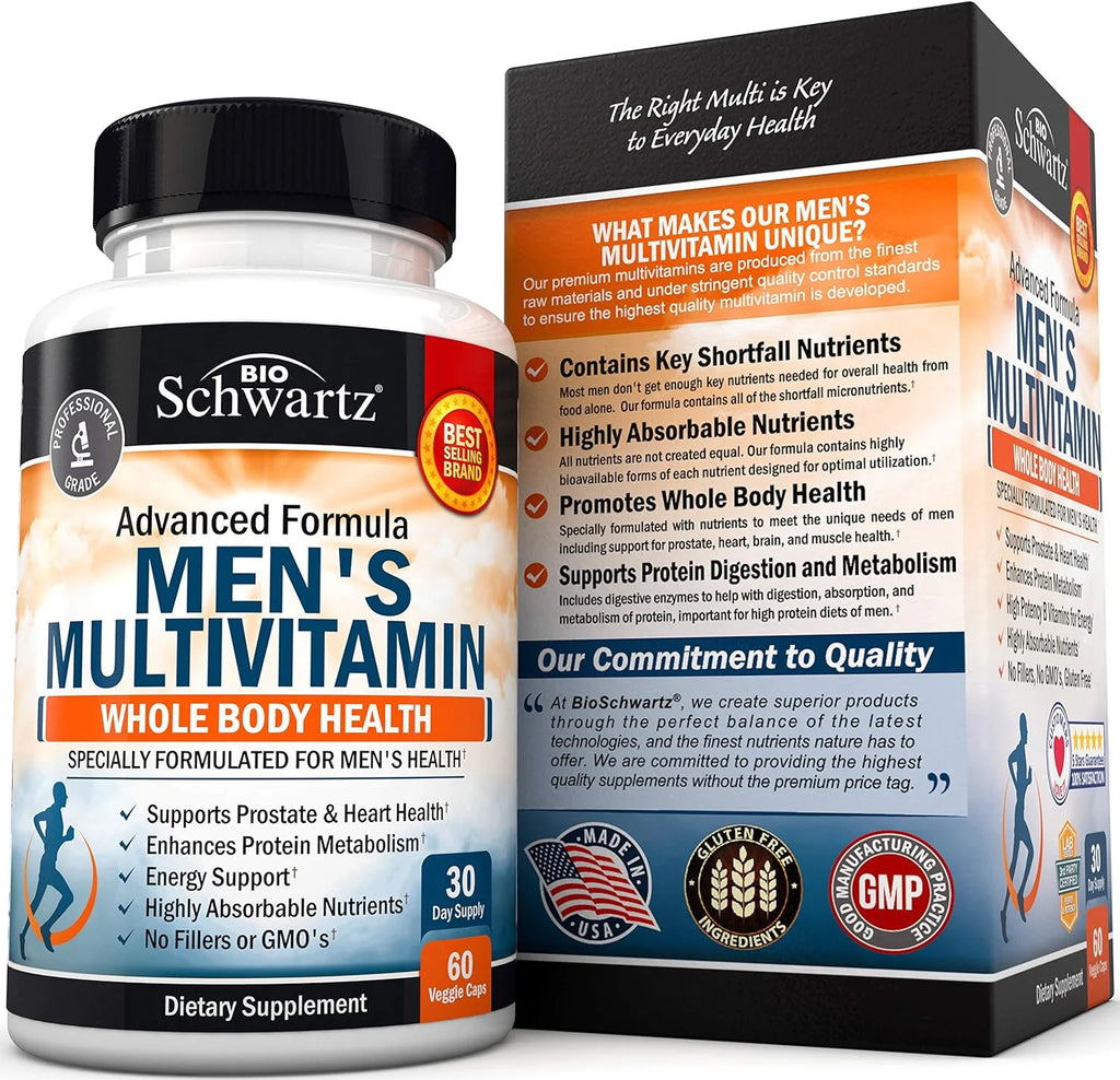 Men's Multivitamin with Vitamin C A B D3 E Zinc 60 Ct C405509