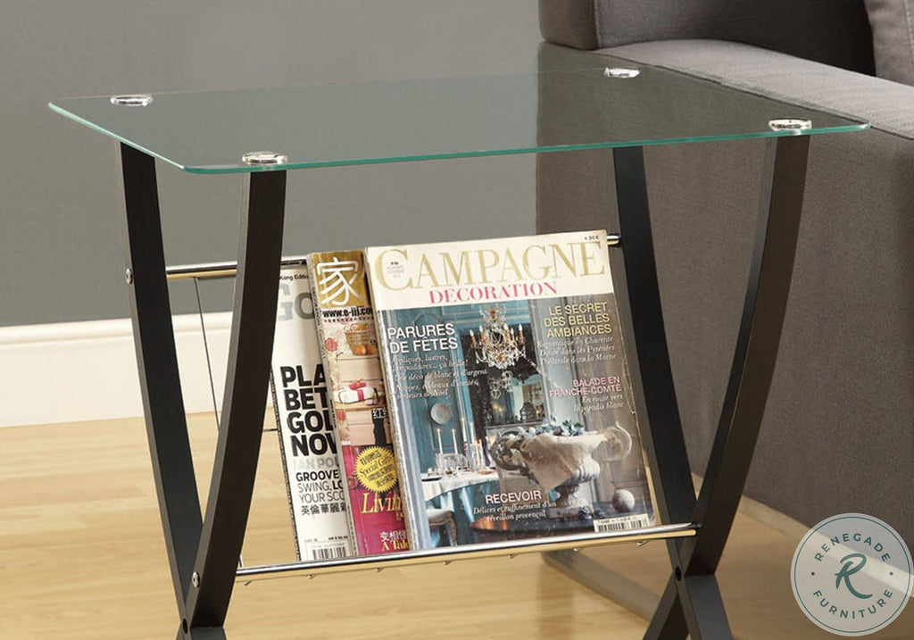 Cappuccino Bentwood Magazine Table with Tempered Glass N38168