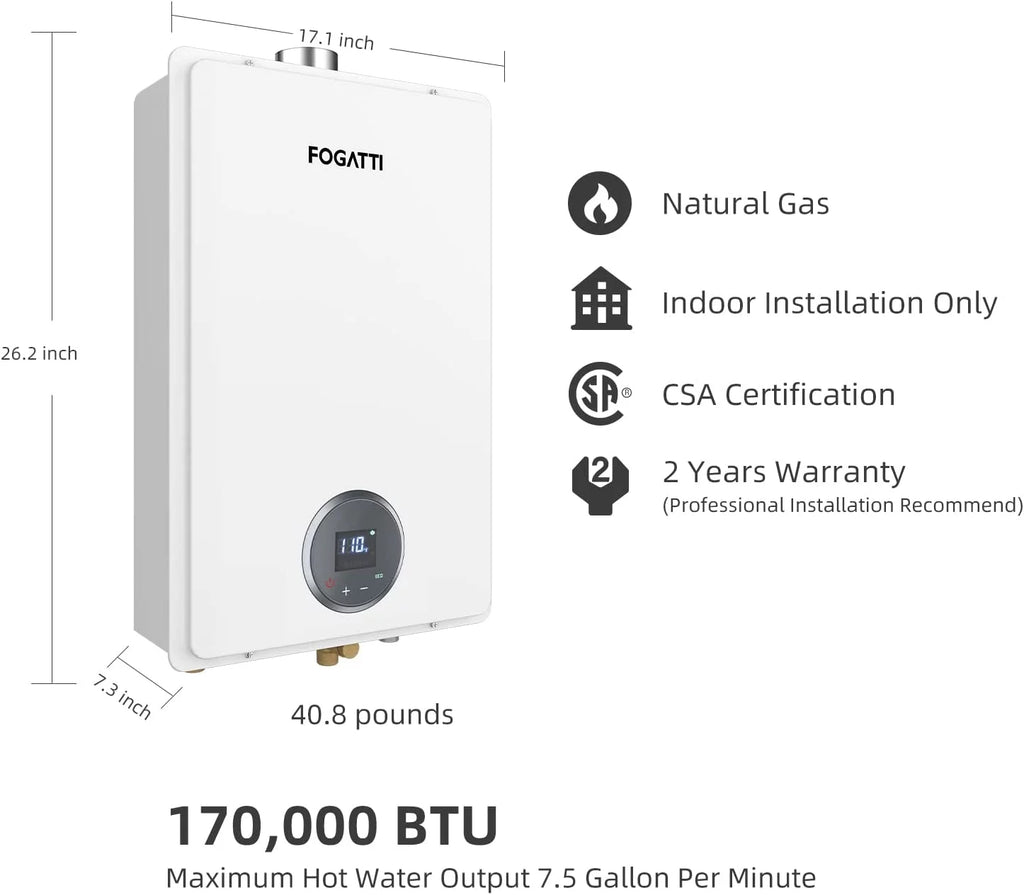 7.5 GPM Natural Gas Tankless Water Heater U816