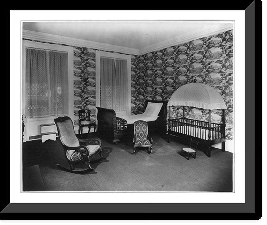 Framed Print with Canopy Crib, Rocking Chairs, Bed and Chairs P65506