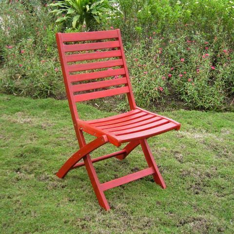 White Acacia Folding Patio Chair Set of 2 E536
