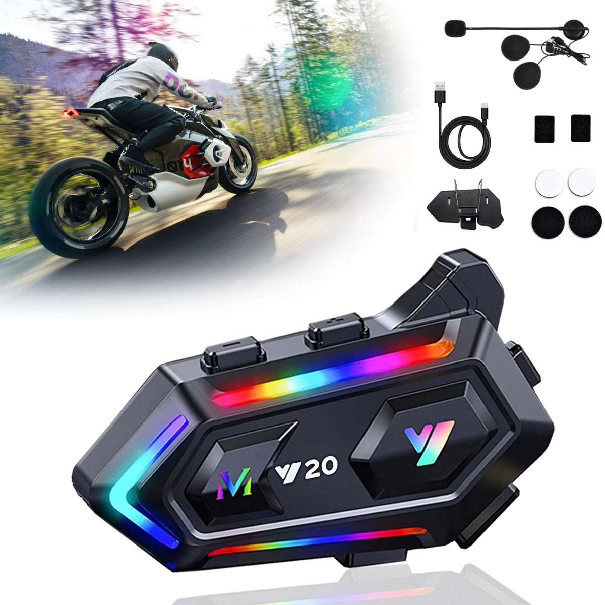 Motorcycle Helmet Headset Wireless Bluetooth 5.3 M9698