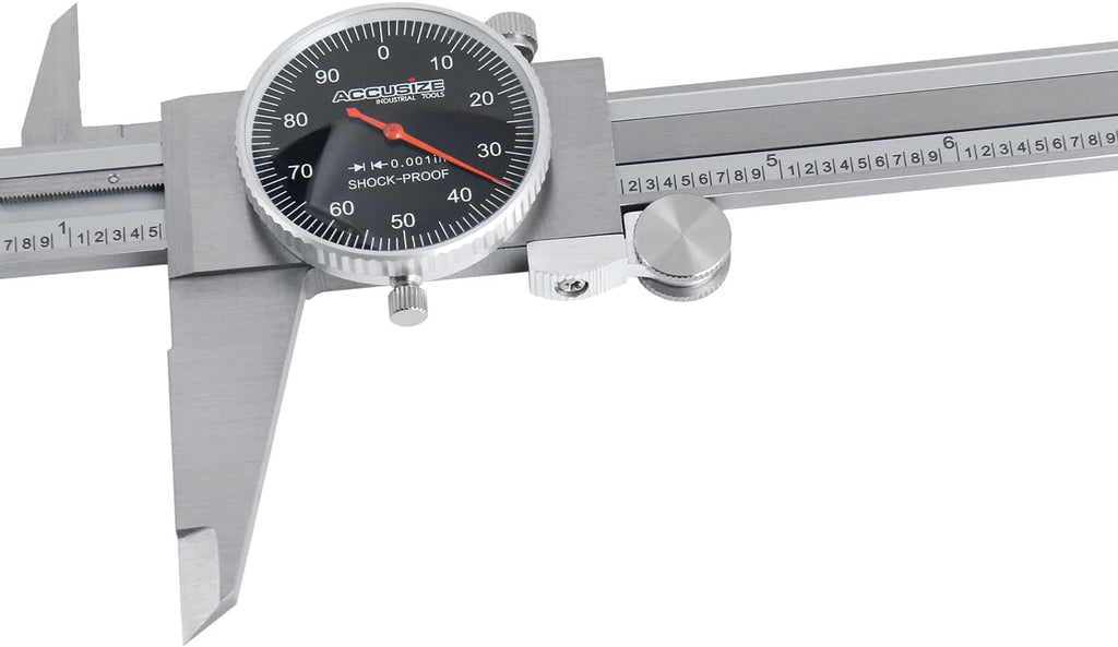 0-12'' by 0.001'' Stainless Steel Dial Caliper Pack of 2 C72978