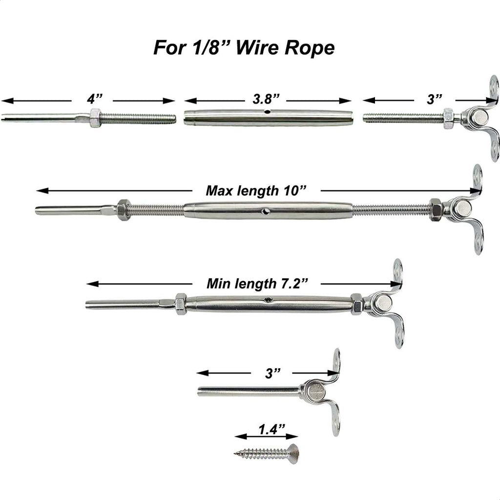 30 Pairs Stainless Steel Cable Railing Kit V818