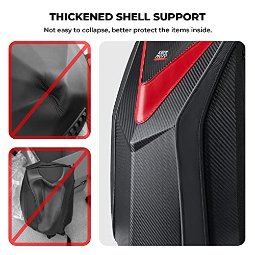 Motorcycle Backpack Hardshell Helmet Backpack Expandable Large Capacity Riding Bag Water Resistant Lightweight B424