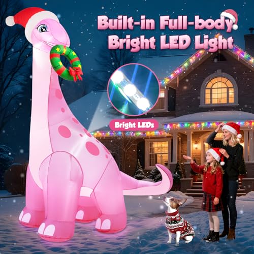 12FT Giant Christmas Inflatables Snowman with 3-Color LED Lights I34415