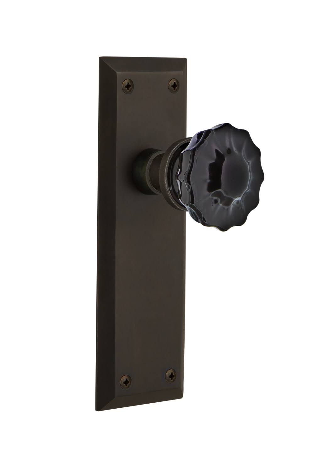 Oil-Rubbed Bronze Crystal Black Glass Door Knob V769