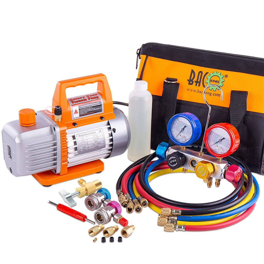 Professional Vacuum Pump & Manifold Gauge Set S9214