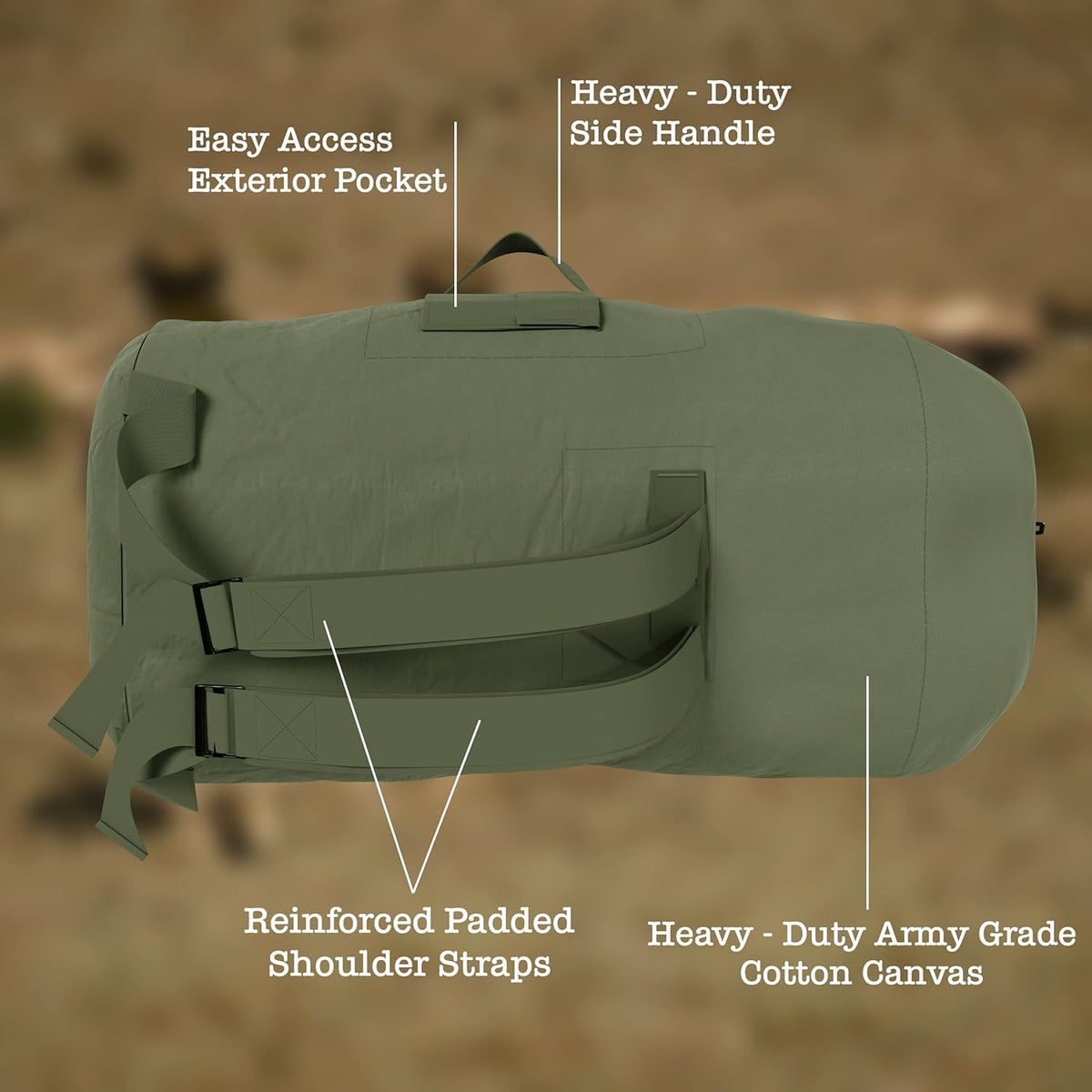 Military Green Canvas Duffel Bag O904445