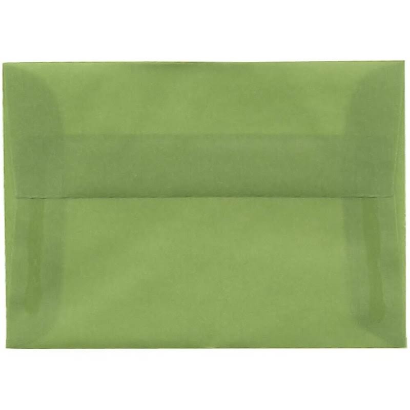 Translucent Vellum Invitation Envelopes, Leaf Green, Bulk 250/Box D69087