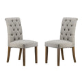Gray Tufted Back Wooden Dining Chairs with Soft Cushion T144
