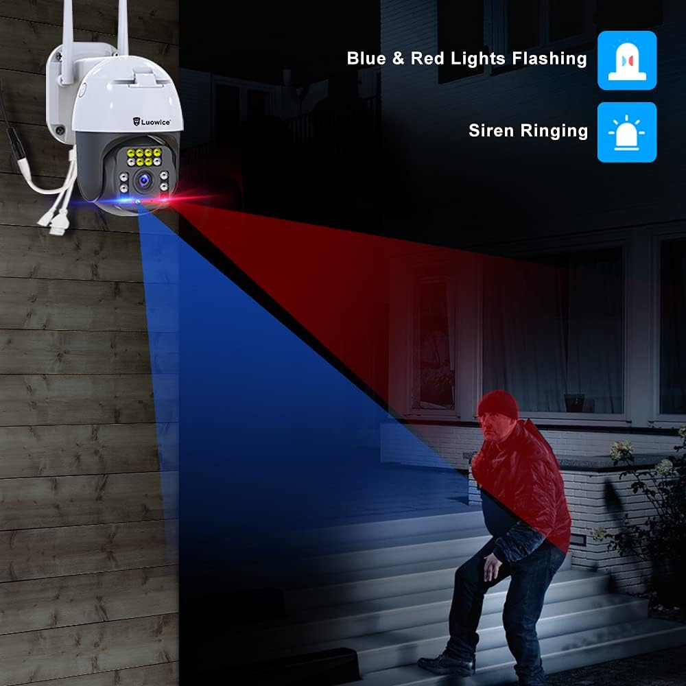5MP PTZ WiFi IP Security Camera with Color Night Vision N36650