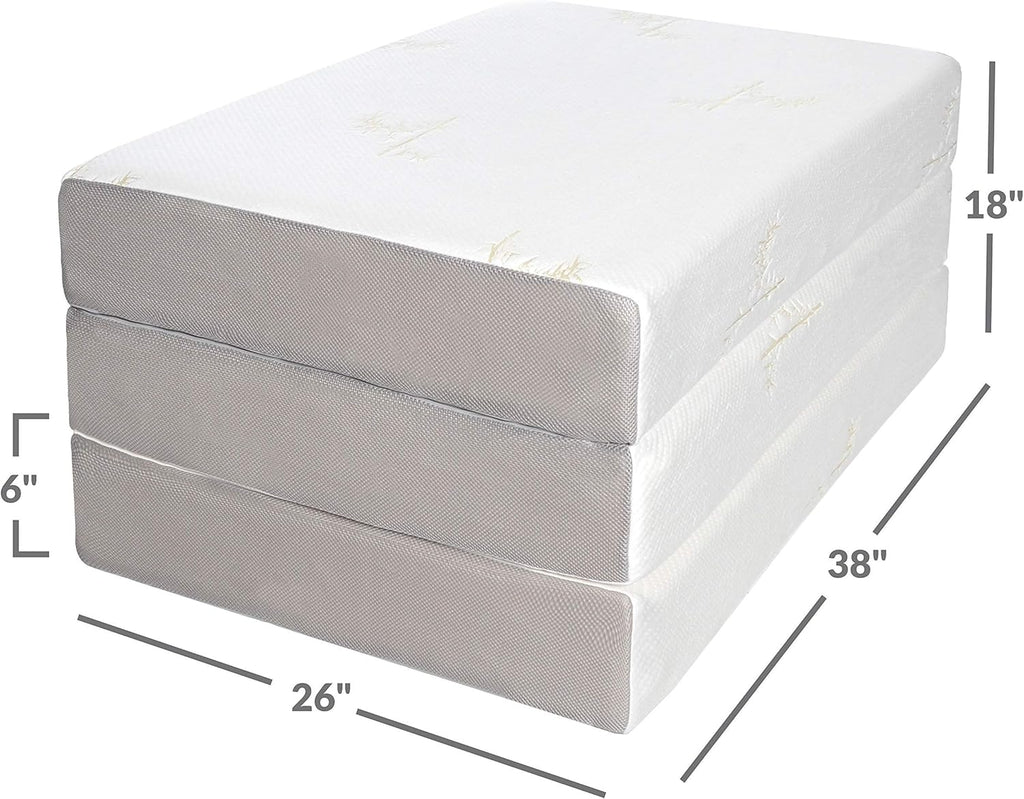 Twin XL Tri Folding Memory Foam Mattress with Washable Cover C382012