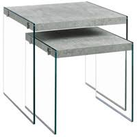 Grey and Clear Nesting Table 2-Piece Set Q250601
