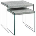 Grey and Clear Nesting Table 2-Piece Set Q250601