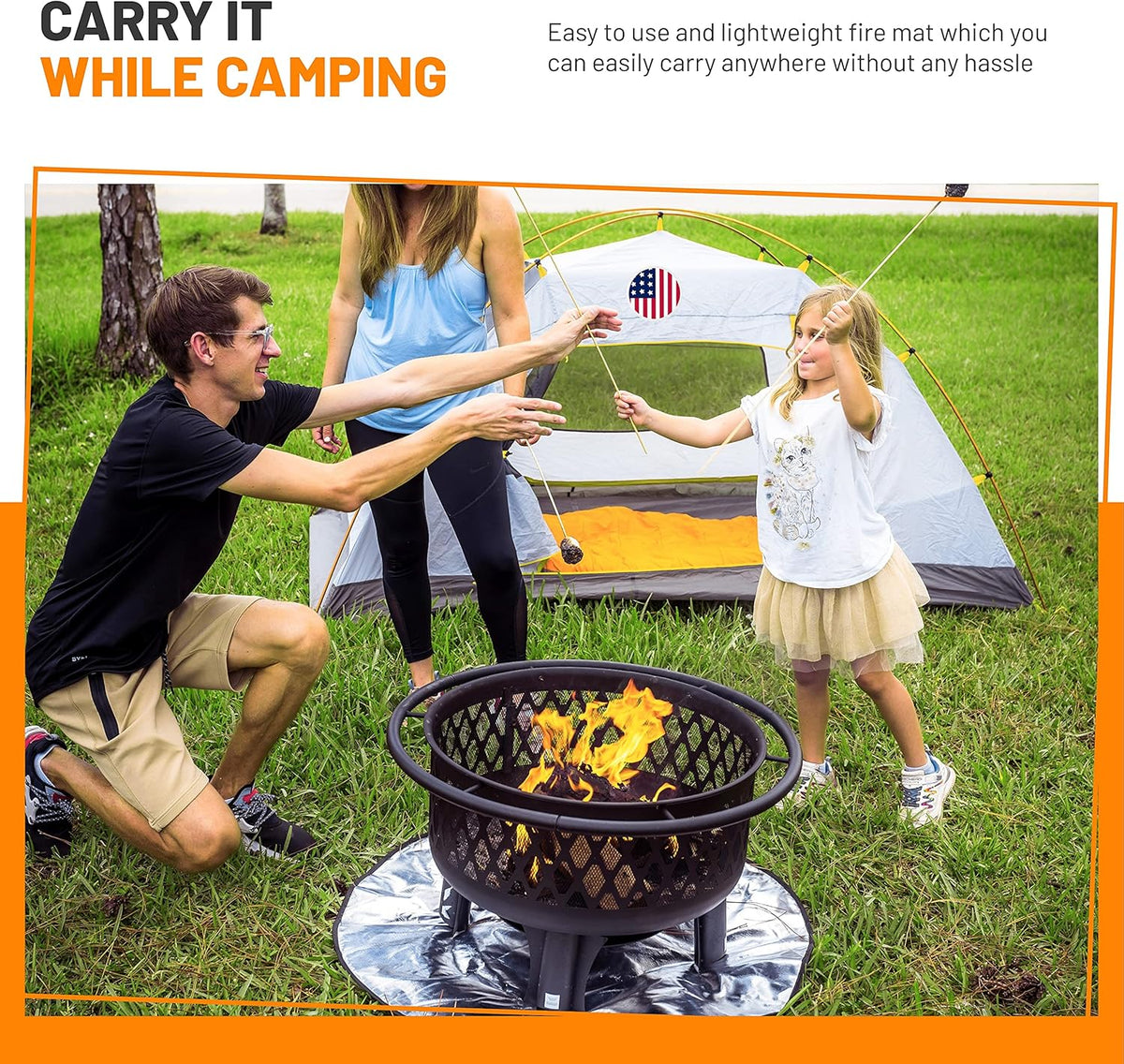 Fire Pit Mat, 36 Inch Round, Fireproof, Waterproof M87757