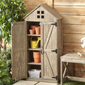 Outdoor Storage Cabinet with Distressed Wood Finish A657311
