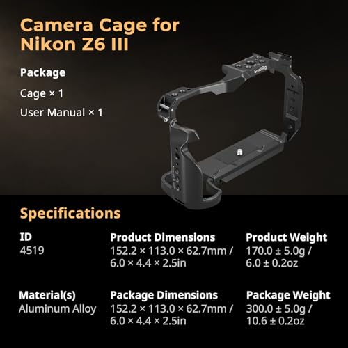 Aluminum Alloy Camera Cage with Quick Release Plate Z592